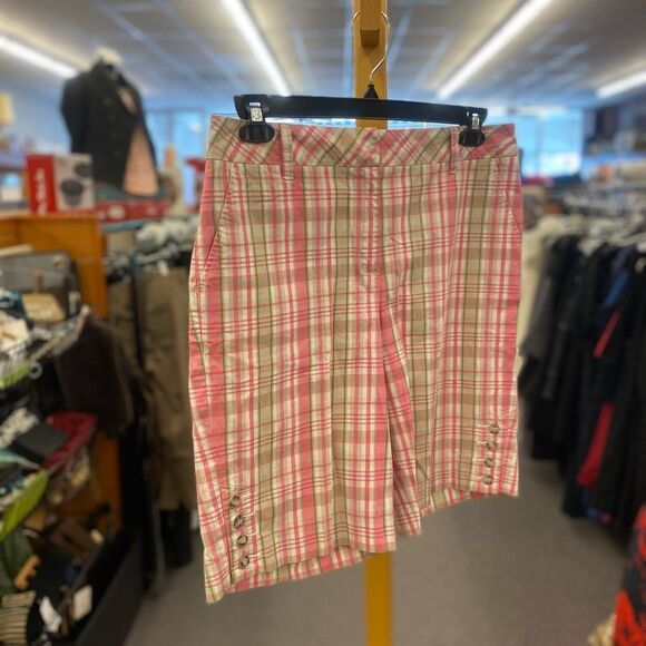 Charter Club Sz. 12 Pink Plaid Shorts - Picture 1 of 3